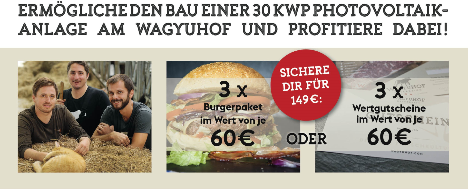 Für 149 € erhältst du Fleisch vom Wagyu-Rind im Wert von 180 €