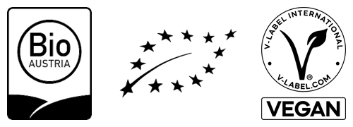 Bio Austria und EU Bio und Vegan Logo